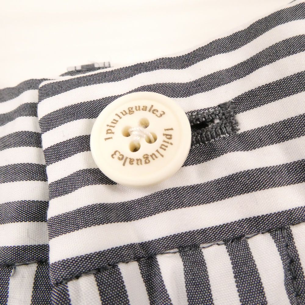 美品 1PIU1UGUALE3 ウノピュウノウグァーレトレ MRP618 UNCON SLACKS スラックス VI XL ポリエステル コットン パンツ ストライプ メンズ HM755A83 美品 1PIU1UGUALE3 ウノピュウノウグァーレトレ MRP618 UNCON SLACKS