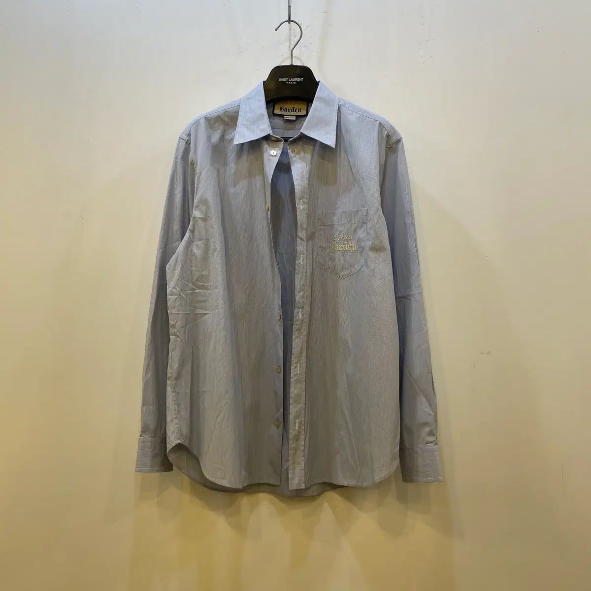 グッチ ストライプ ガーデン ロゴ ポケット シャツ