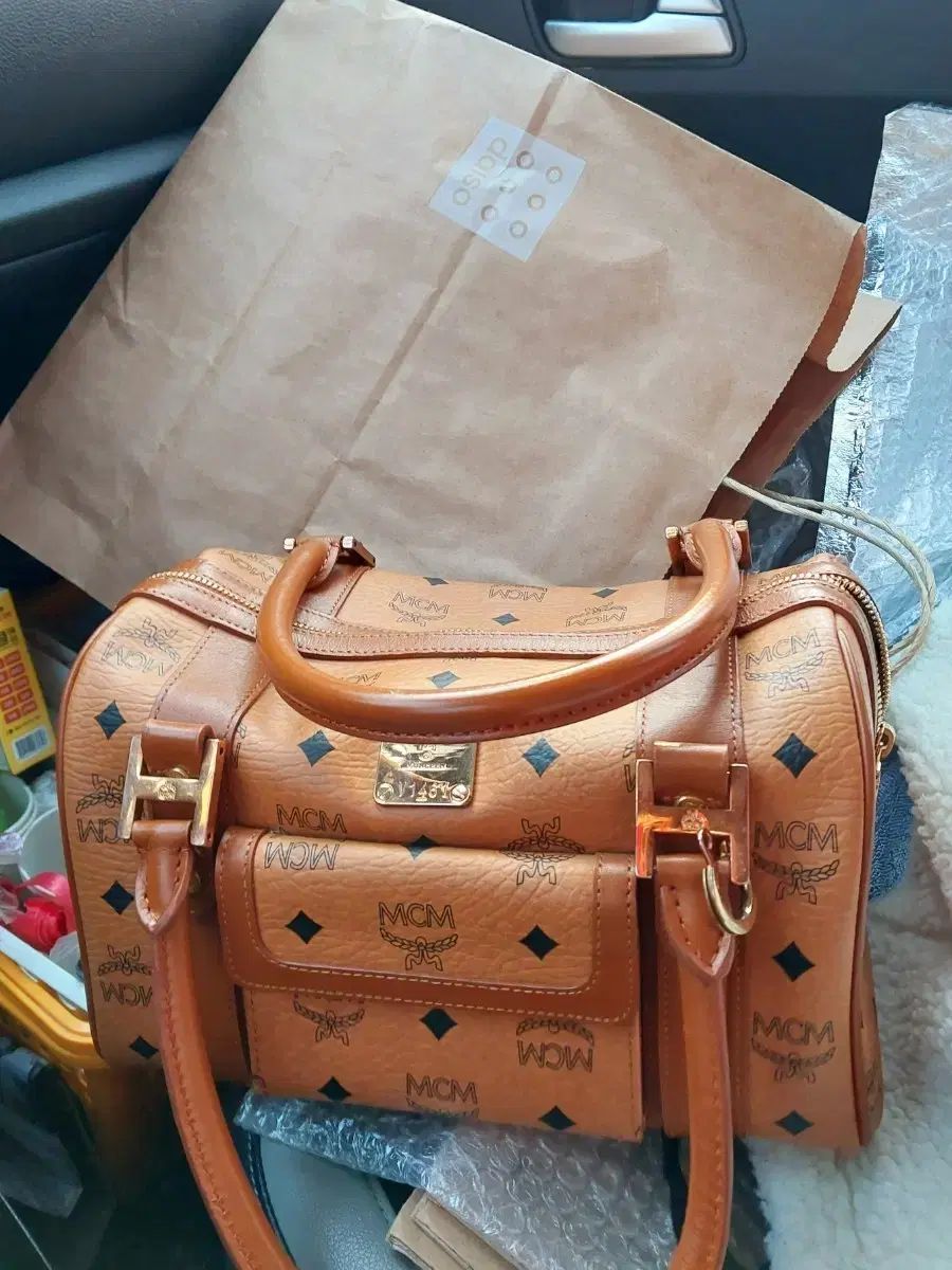 MCM ボストンバッグ ブラウン トートバッグ