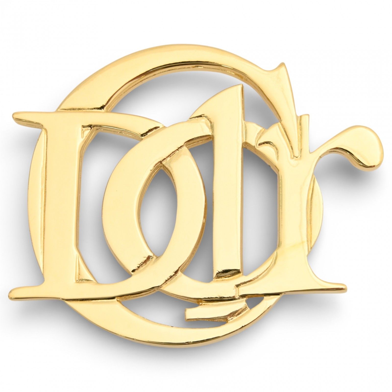 ディオール ロゴ ブローチ ゴールド メッキ Aランク di 0707 gg