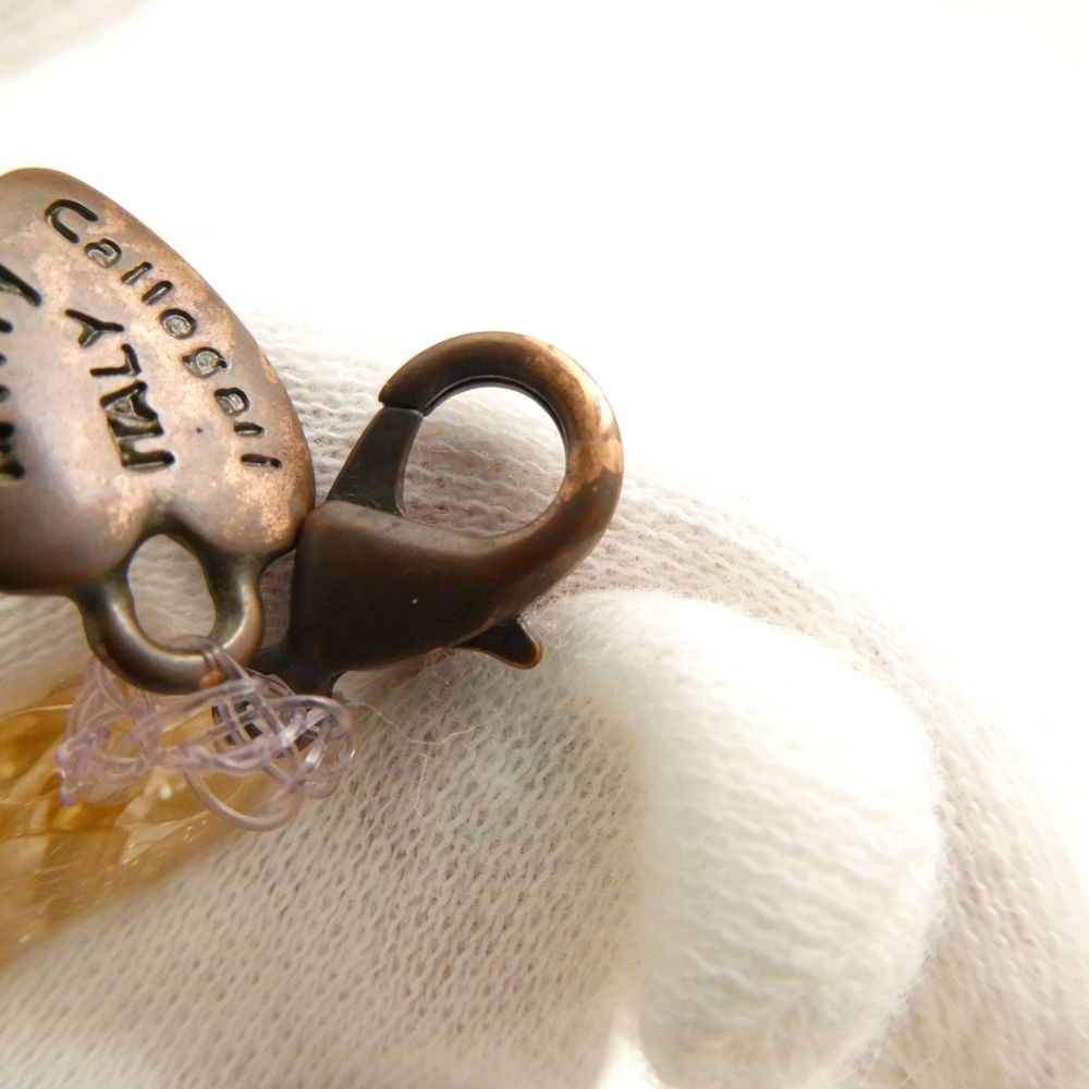 美品 Milly Callegari ミリィカレガリ ワイヤーネックレス ベージュ/クリア系 ビーズ アクセサリー レディース AO2985 