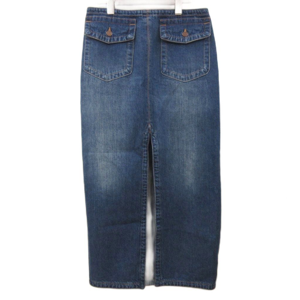 クロエ CHLOE デニムスカート ロング スリット コットン 38 M インディゴ 青 ブルー