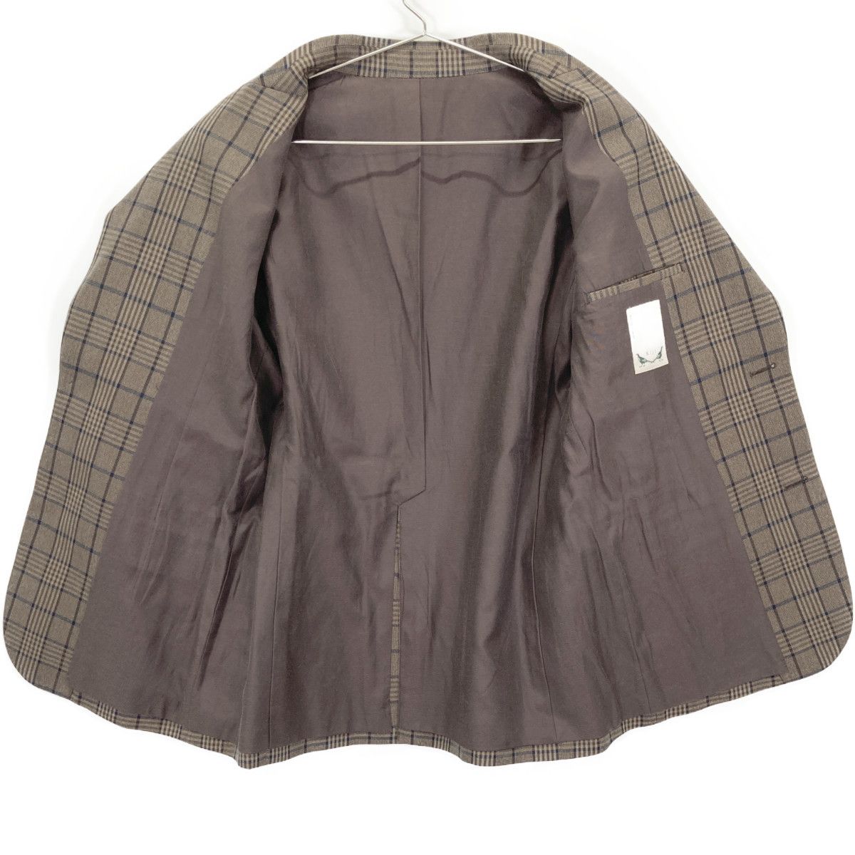 KIJI キジ ﾌﾞﾗｳﾝ ﾁｪｯｸ ｳｰﾙ ﾃｰﾗｰﾄﾞｼﾞｬｹｯﾄ 2 - メルカリ