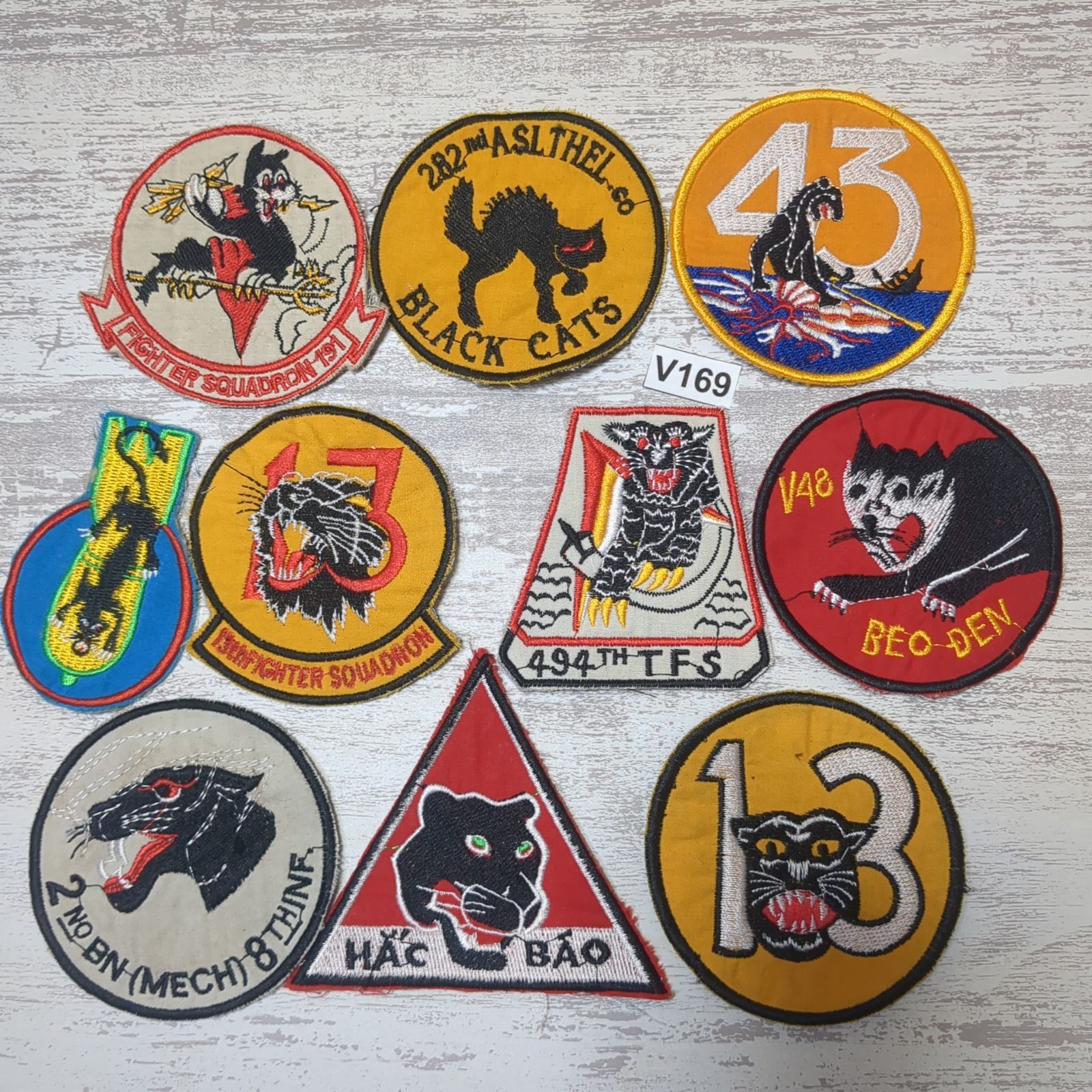 初売600円引☆1/7まで！ ワッペン 10枚 ☆ V169 TIGER 黒豹 ブラック