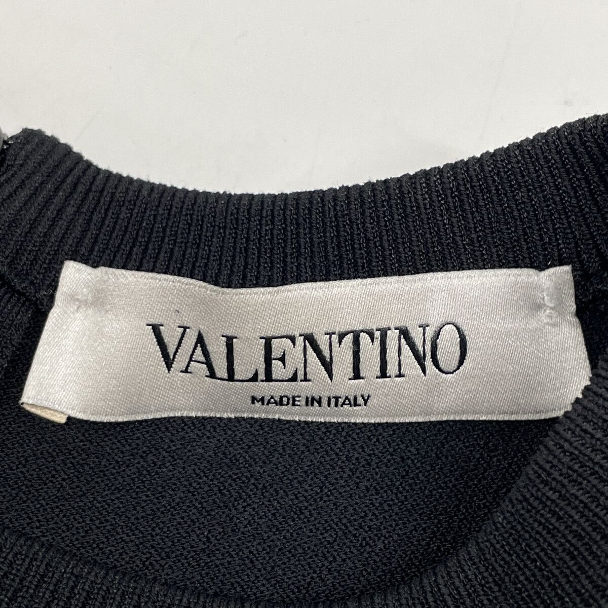 VALENTINO ヴァレンティノ 0000023571 ﾌﾞﾗｯｸ ﾚｰｽ×ﾆｯﾄﾜﾝﾋﾟｰｽ Ⅿ  