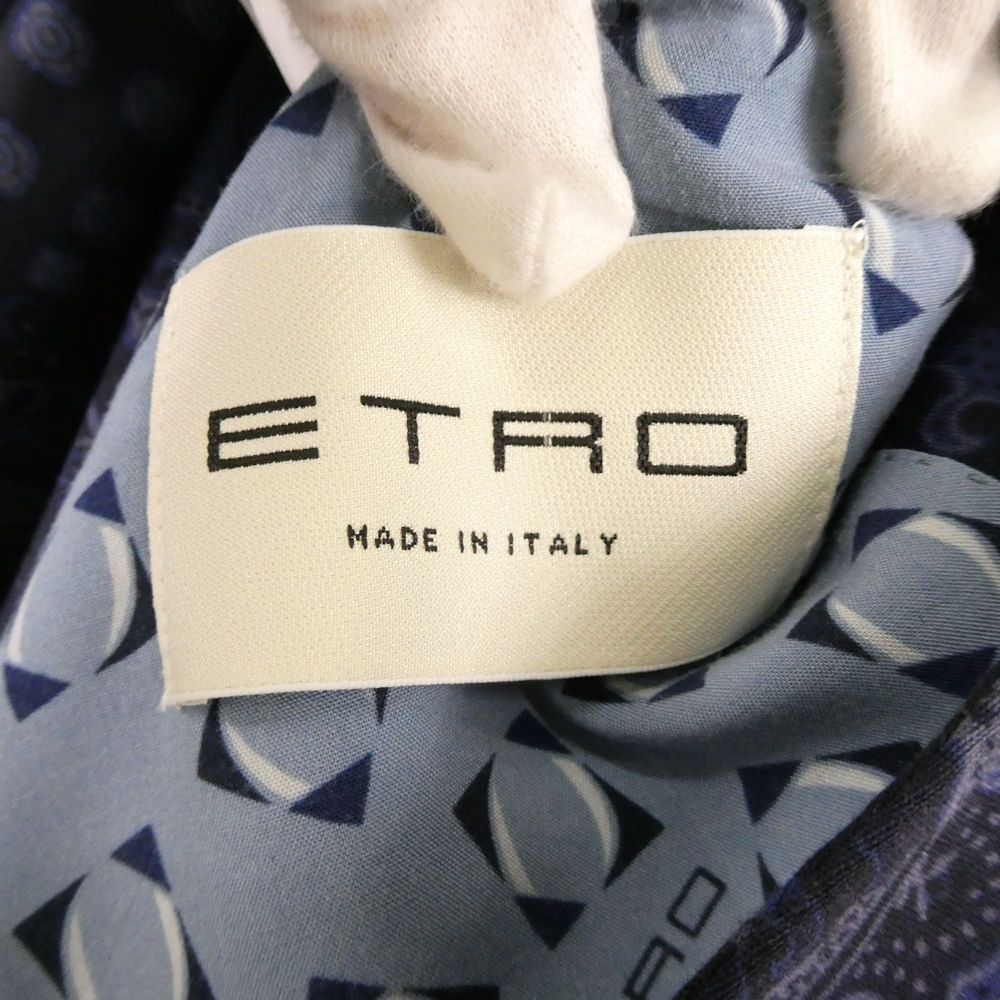 美品 ETRO エトロ 181-1187Q-4076 テーラードジャケット 56 コットン