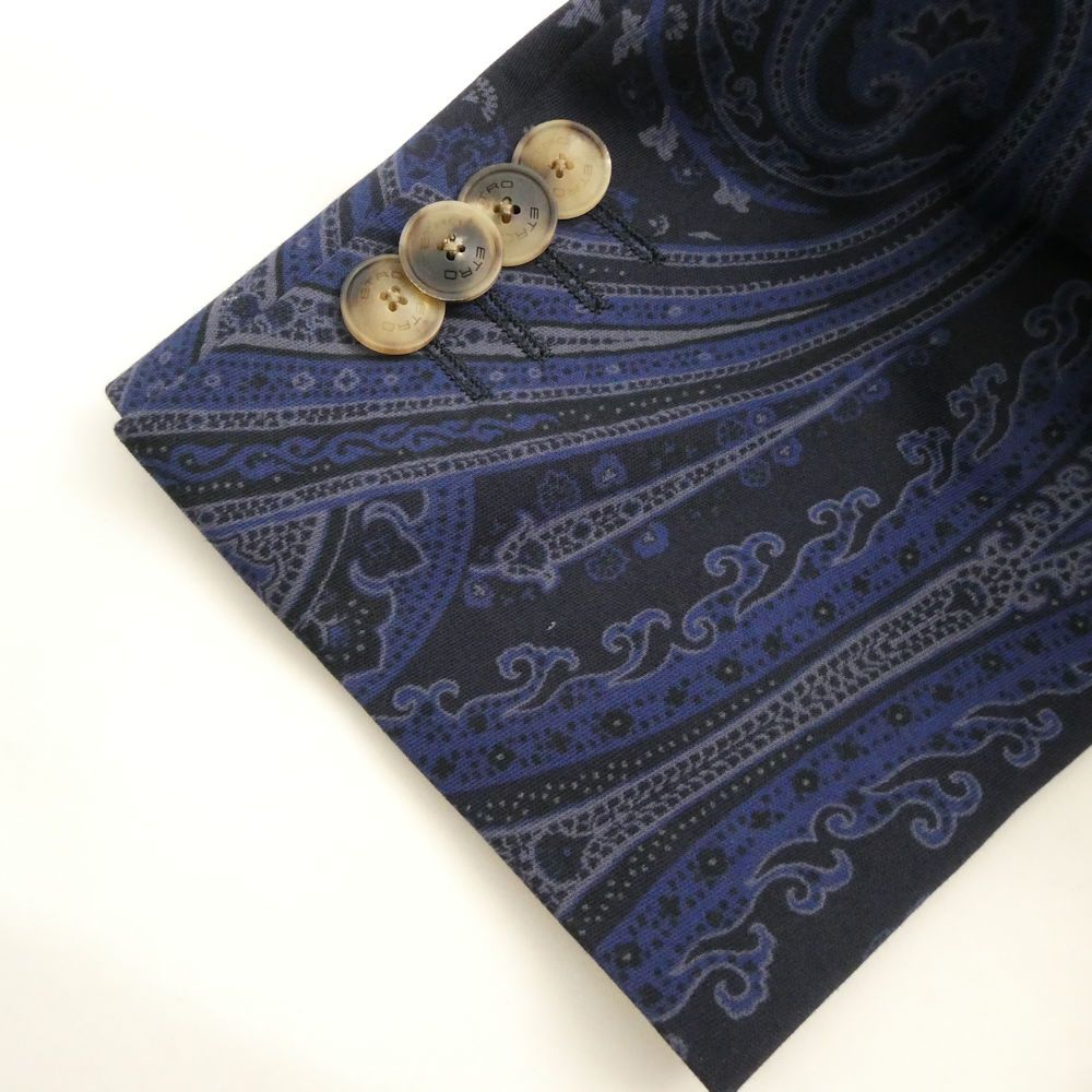 美品 ETRO エトロ 181-1187Q-4076 テーラードジャケット 56 コットン