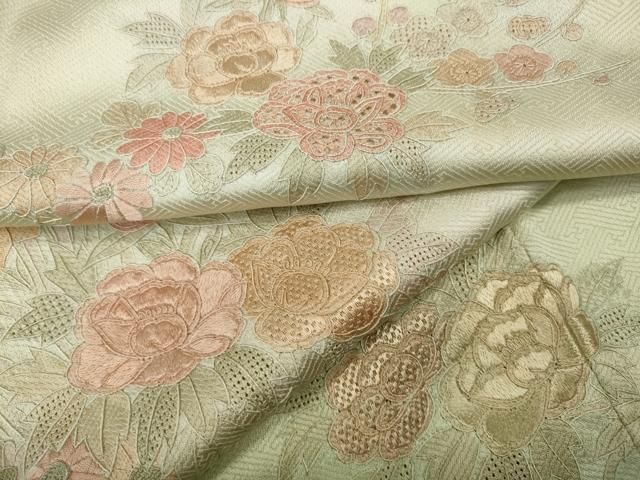 平和屋着物▽中国三大刺繍 スワトウ刺繍 総刺繍 訪問着 花車文 暈し