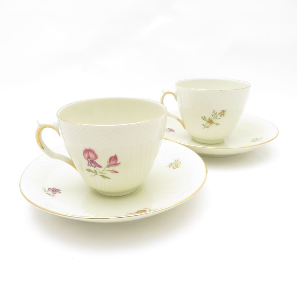 美品   ロイヤルコペンハーゲン フリセンボー 910 1870 コーヒーカップ＆ソーサー 2客 ペア ヴィンテージ 希少 レア SY13112J2 美品 ROYAL COPENHAGEN ロイヤルコペンハーゲン フリセンボー 910 1870