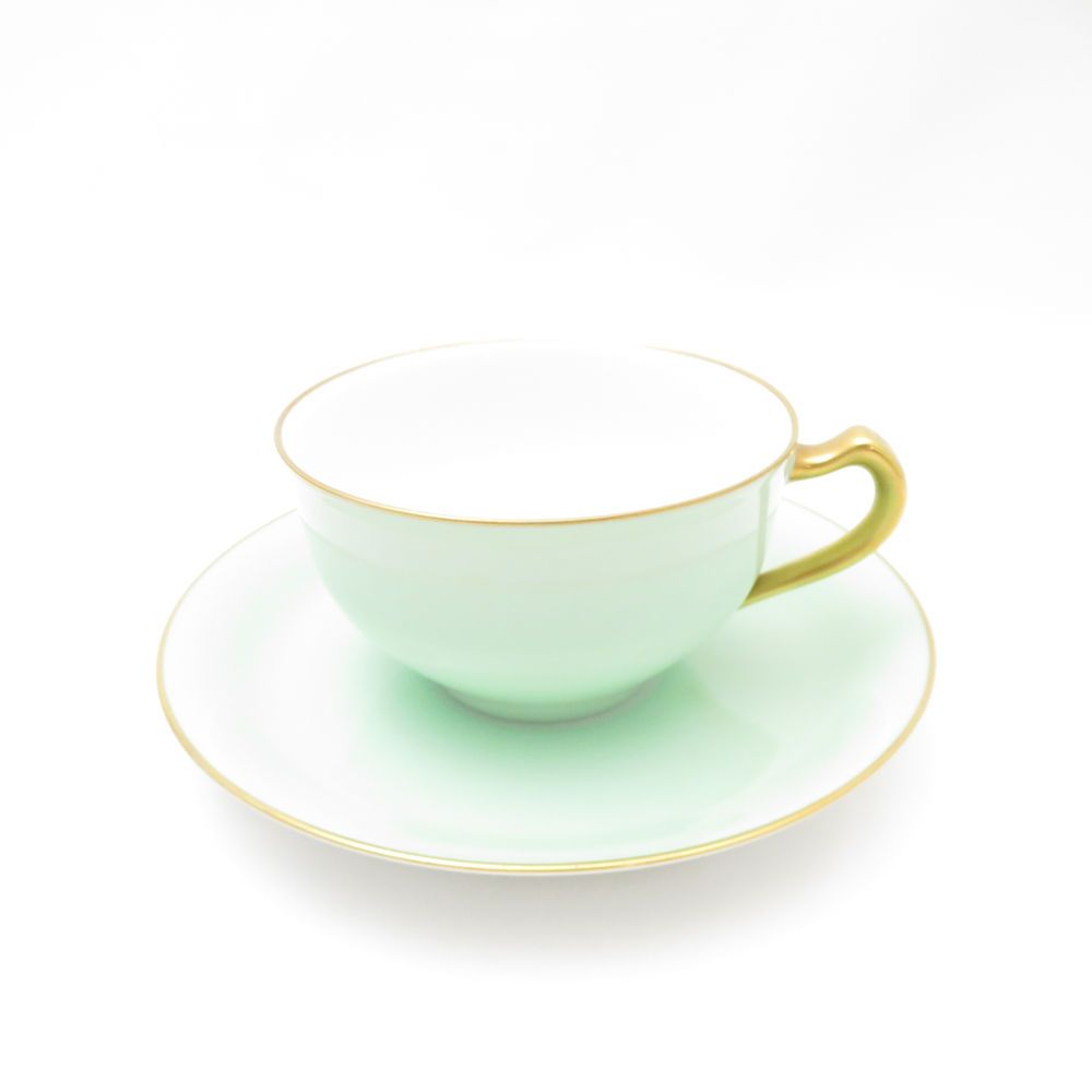 美品 OKURA 大倉陶園 色蒔き カップ＆ソーサー ティー コーヒー 兼用 SM4530B3 美品 OKURA 大倉陶園 色蒔き カップ＆ソーサー ティー コーヒー 兼用