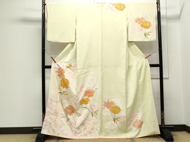 平和屋着物▽訪問着 駒刺繍 草花文 暈し染め 金彩 正絹 逸品