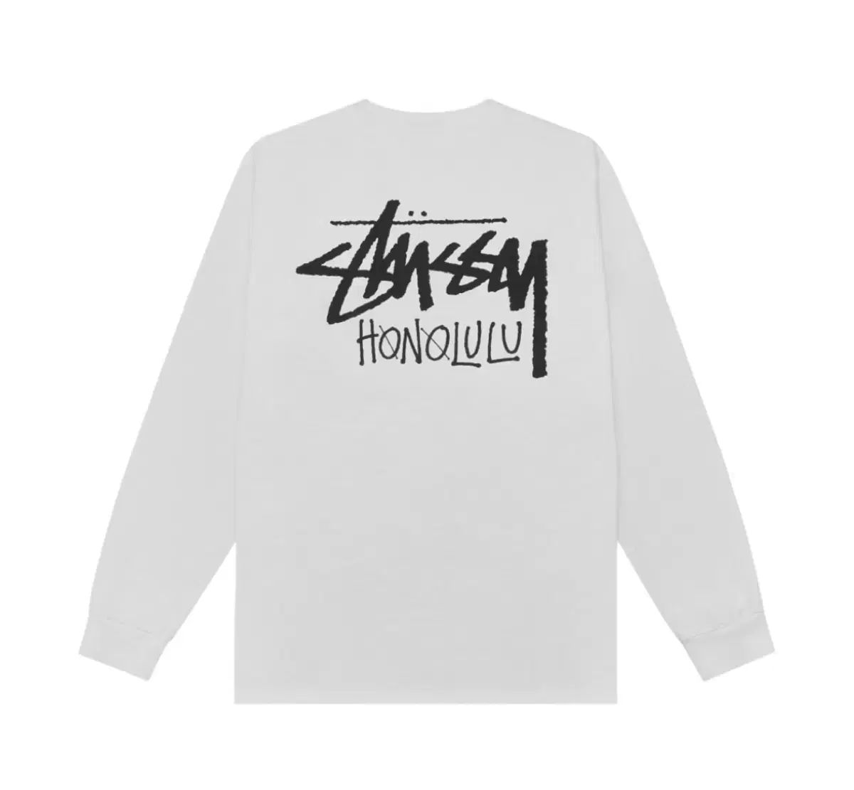 m STUSSY ストック ホノルル ロングスリーブ 白