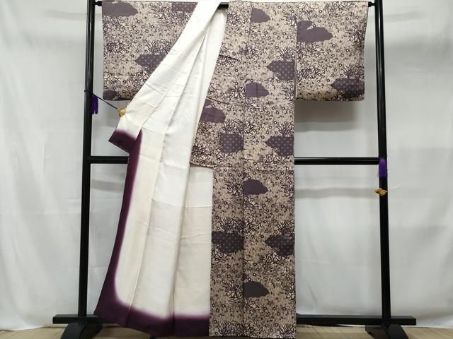 平和屋着物□上質な小紋 型染め 草花文 正絹 逸品 CABB3892fb - メルカリ