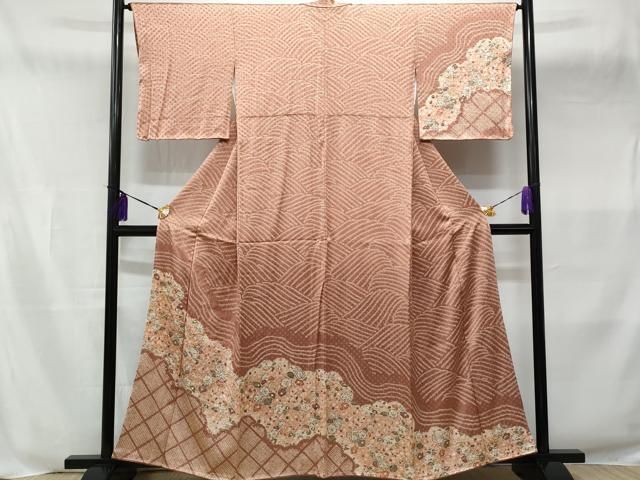 平和屋着物□訪問着 手描き 絞り 辻が花 正絹 逸品 未使用 CABB3897fb