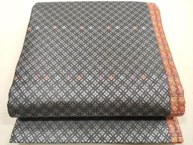 平和屋着物◎両面 全通柄袋帯 花鳥文 金糸 正絹 逸品 DAAZ1960xg