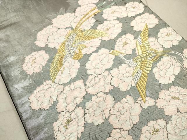 平和屋着物◎六通柄袋帯 鳳凰牡丹文 金銀糸 正絹 逸品 DAAZ1963xg