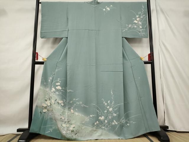 平和屋着物□訪問着 作家物 流水草花文 暈し染め 金彩 正絹 逸品