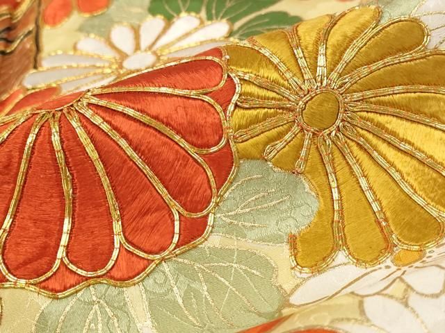 平和屋着物□豪華振袖 駒刺繍 雲取り花文 金彩 正絹 逸品 AABE4600st