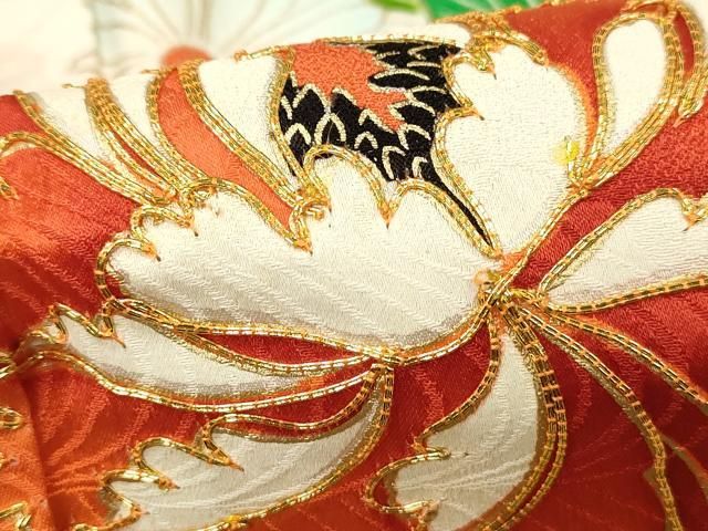 平和屋着物□豪華振袖 駒刺繍 絞り 流水片輪車花文 金彩 正絹 逸品