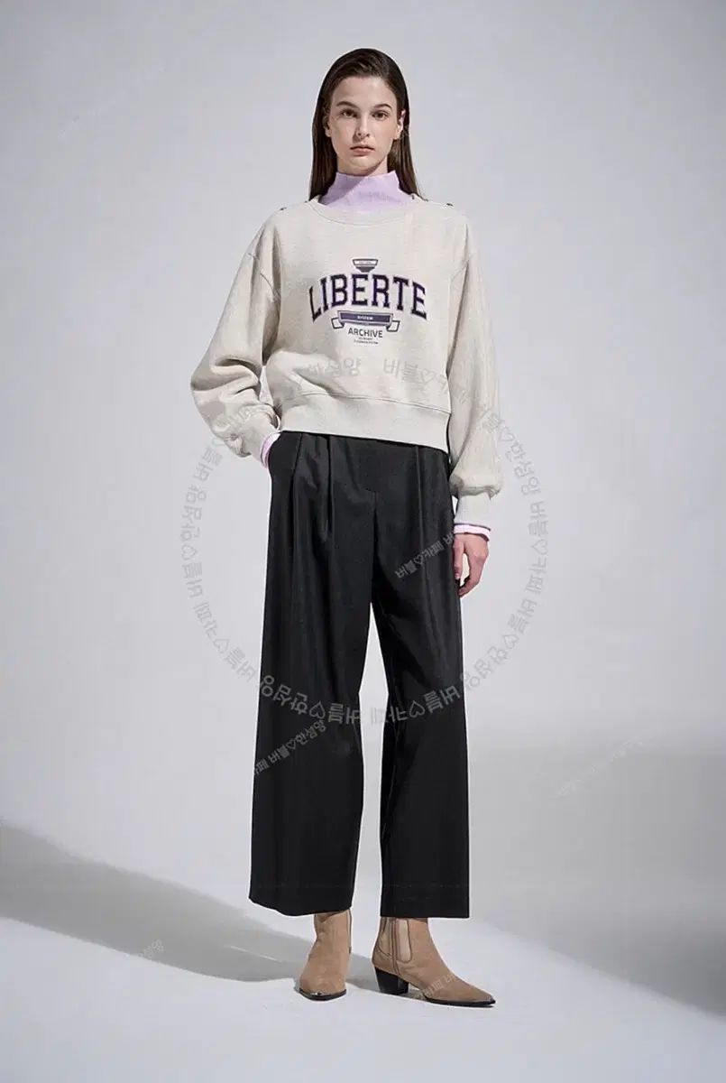 ハンサムシステム ツータック ワイド カシミア混ウールズボン 55