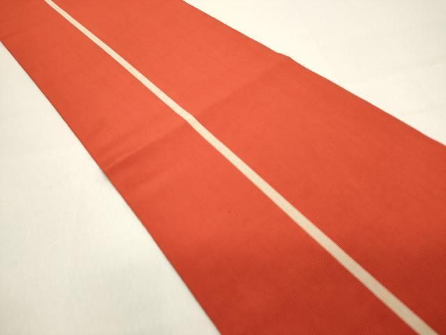 平和屋着物◎本場筑前博多織 半幅帯 花織 緋色 正絹 逸品 DAAZ5773ea