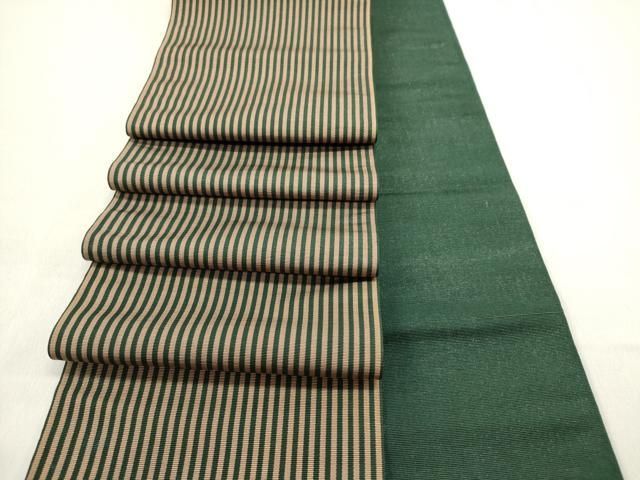 平和屋着物◎本場筑前博多織 半幅帯 縞 証紙付き 正絹 逸品 DAAZ5777ea