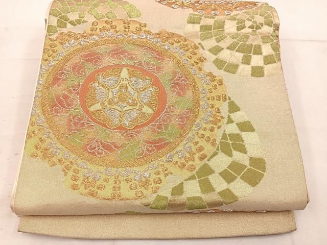 平和屋着物◎六通柄袋帯 草花文 金銀糸 正絹 逸品 BAAW1507mz - メルカリ