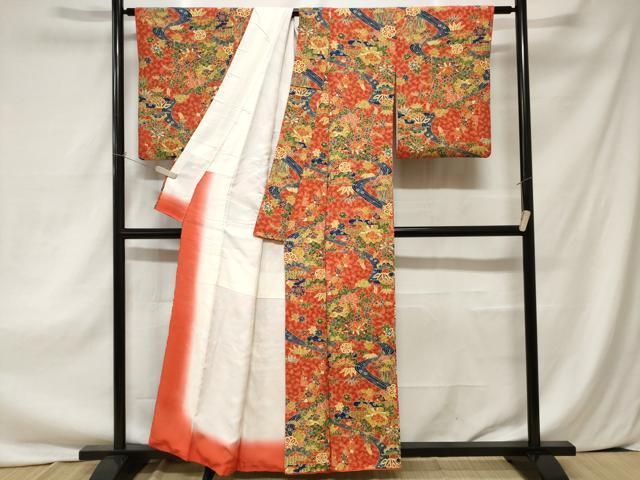 平和屋着物□上質な小紋 型染め 流水松竹梅文 正絹 逸品 CAAZ5829ev