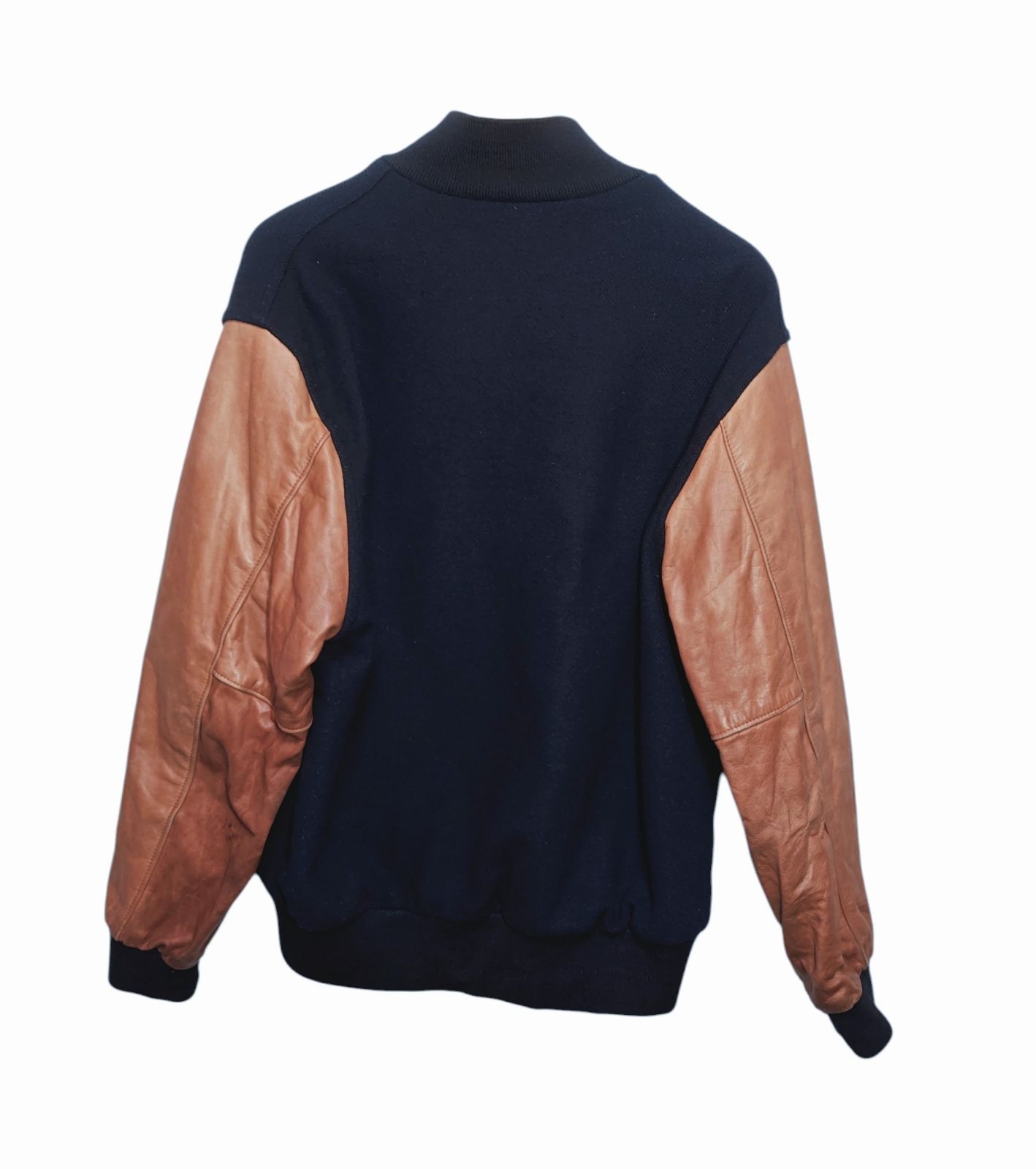 90s USA製 NOKIA ノキア 企業刺繍スタジャン レザースリーブ - メルカリ