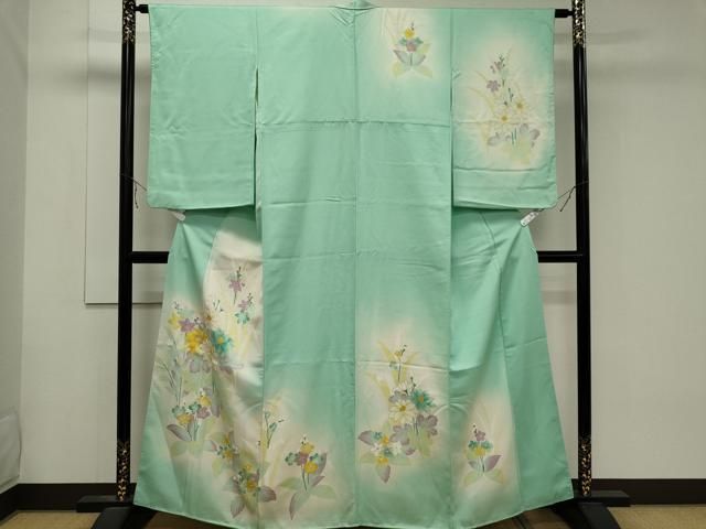 平和屋着物●訪問着　草花文　金彩　正絹　逸品　\DABC2774ud 平和屋着物□訪問着 草花文 暈し染め 金彩 正絹 逸品 CABB1778ou