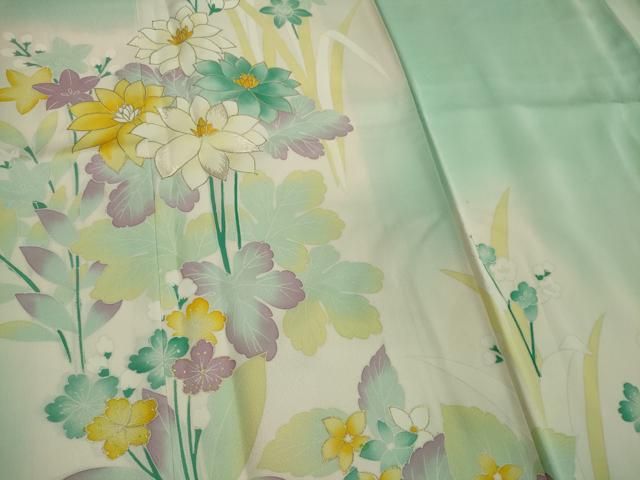 平和屋着物●訪問着　草花文　金彩　正絹　逸品　\DABC2774ud 平和屋着物□訪問着 草花文 暈し染め 金彩 正絹 逸品 CABB1778ou