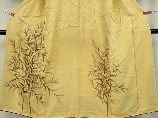 平和屋着物□訪問着 手描き 笹の葉文 暈し染め 正絹 逸品 CABB1792ou