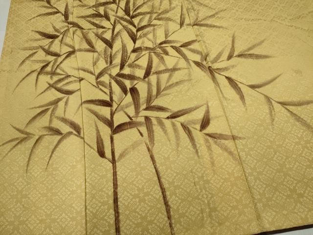 平和屋着物□訪問着 手描き 笹の葉文 暈し染め 正絹 逸品 CABB1792ou