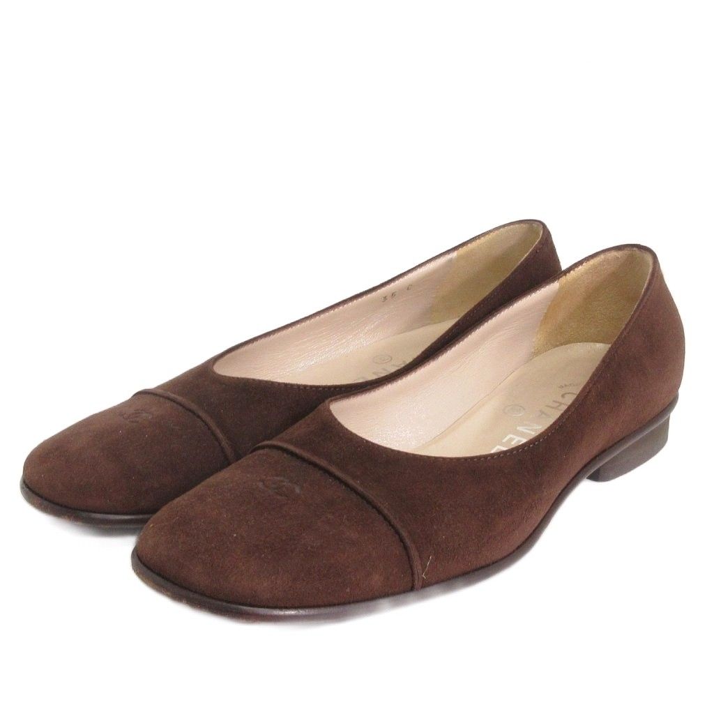 シャネル CHANEL パンプス ココマーク スエード 茶 ブラウン 35 22㎝位