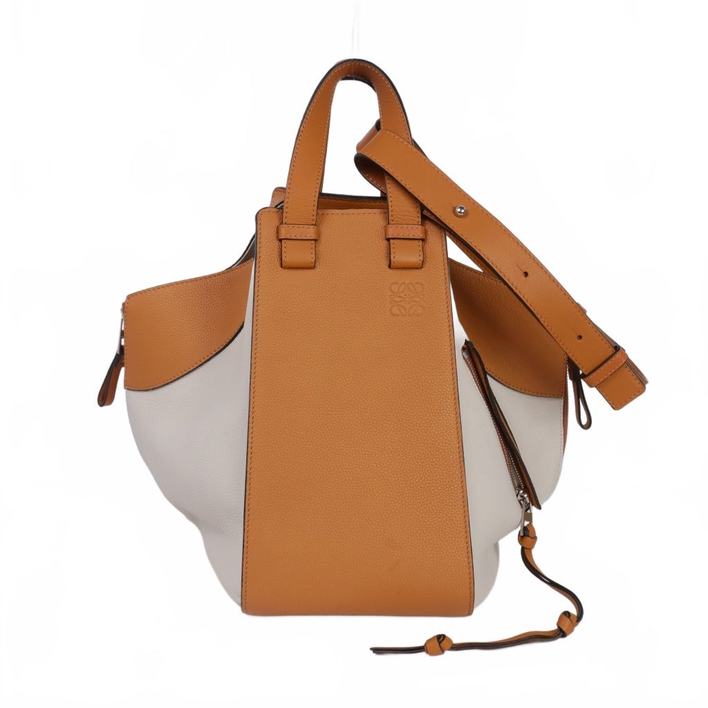 【中古】ロエベ LOEWE ハンモック スモール ショルダーバッグ  トートバッグ ホワイト ブラウン マルチカラー 0111801 レディース ロエベ LOEWE ハンモック スモール ショルダーバッグ トートバッグ