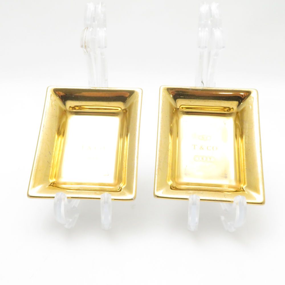 TIFFANY＆Co. ティファニー メタリック ヴィドポシェ&ロゴ 小皿 2枚