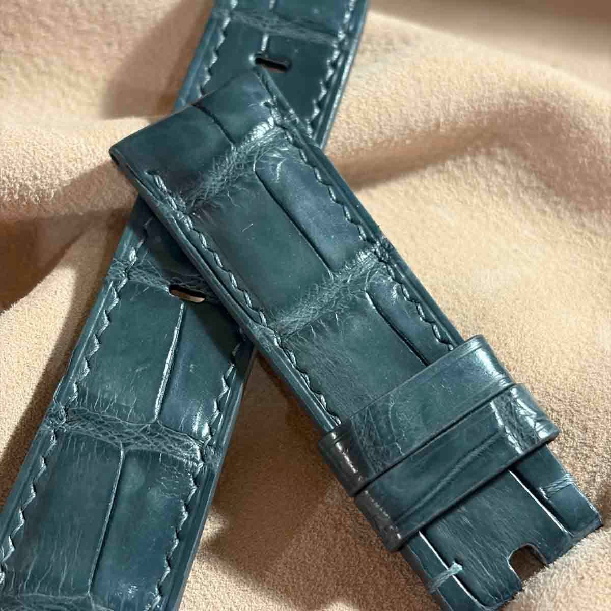 cro 1998 クロコダイル 腕時計 ベルト グレー ラグ幅24 mm バックル幅22