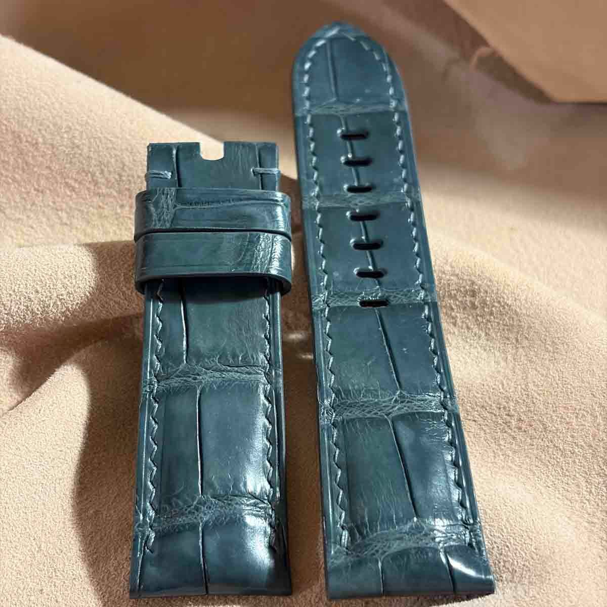 cro-1998 クロコダイル 腕時計 ベルト グレー (ラグ幅24 mm - バックル