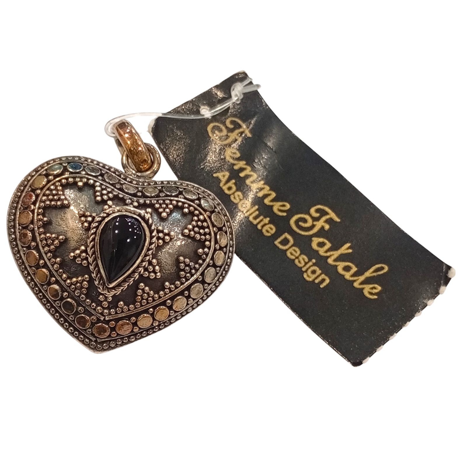 Femme Fatale SV 925 ハート オニキス ペンダントトップ ネックレストップ トップ 重量約17 5 g JA 26