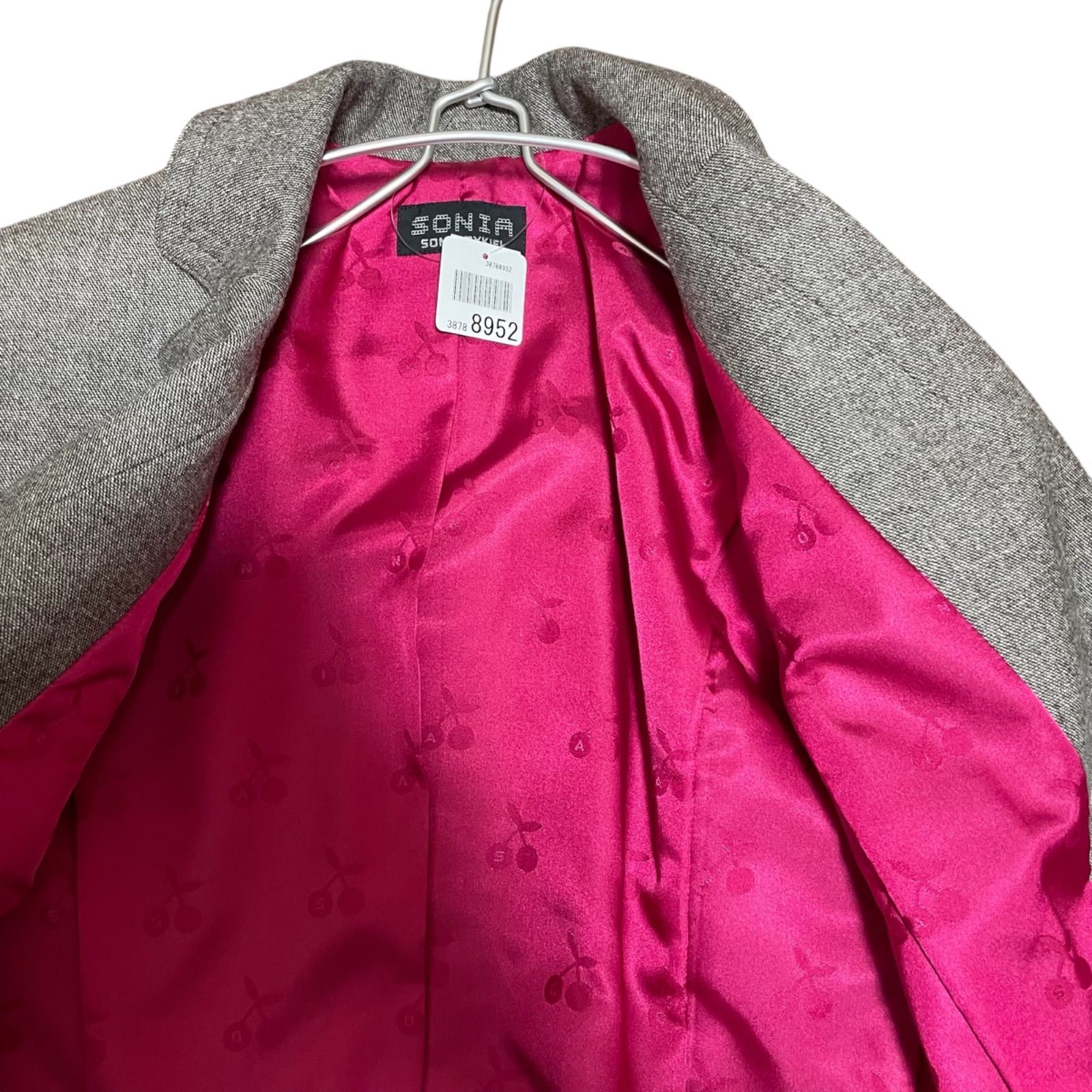 SONIA RYKIEL シャギーコート グレー/ピンク 38 SONIA RYKIEL シャギーコート グレー/ピンク 38 SONIA RYKIEL シャギー