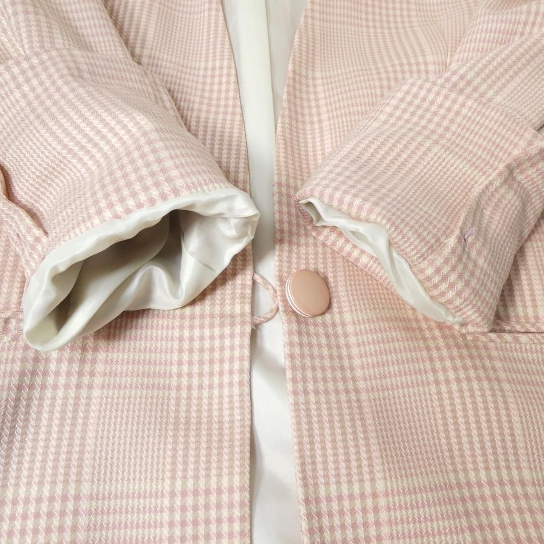 超希少✨クリスチャンディオール ノーカラージャケット ツイード ピンク チェック 超希少✨クリスチャンディオール ノーカラージャケット ツイード