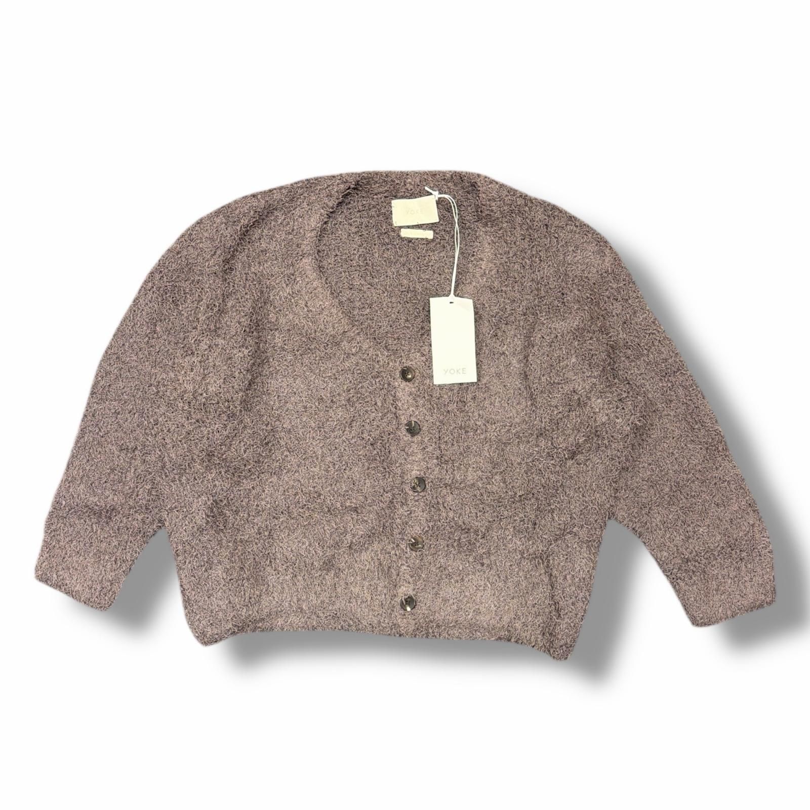 参考上代41800円 ♥ YOKE 22 SS BUSHY COTTON ブッシーコットンニットカーディガン ヨーク パープル 1 74264 A