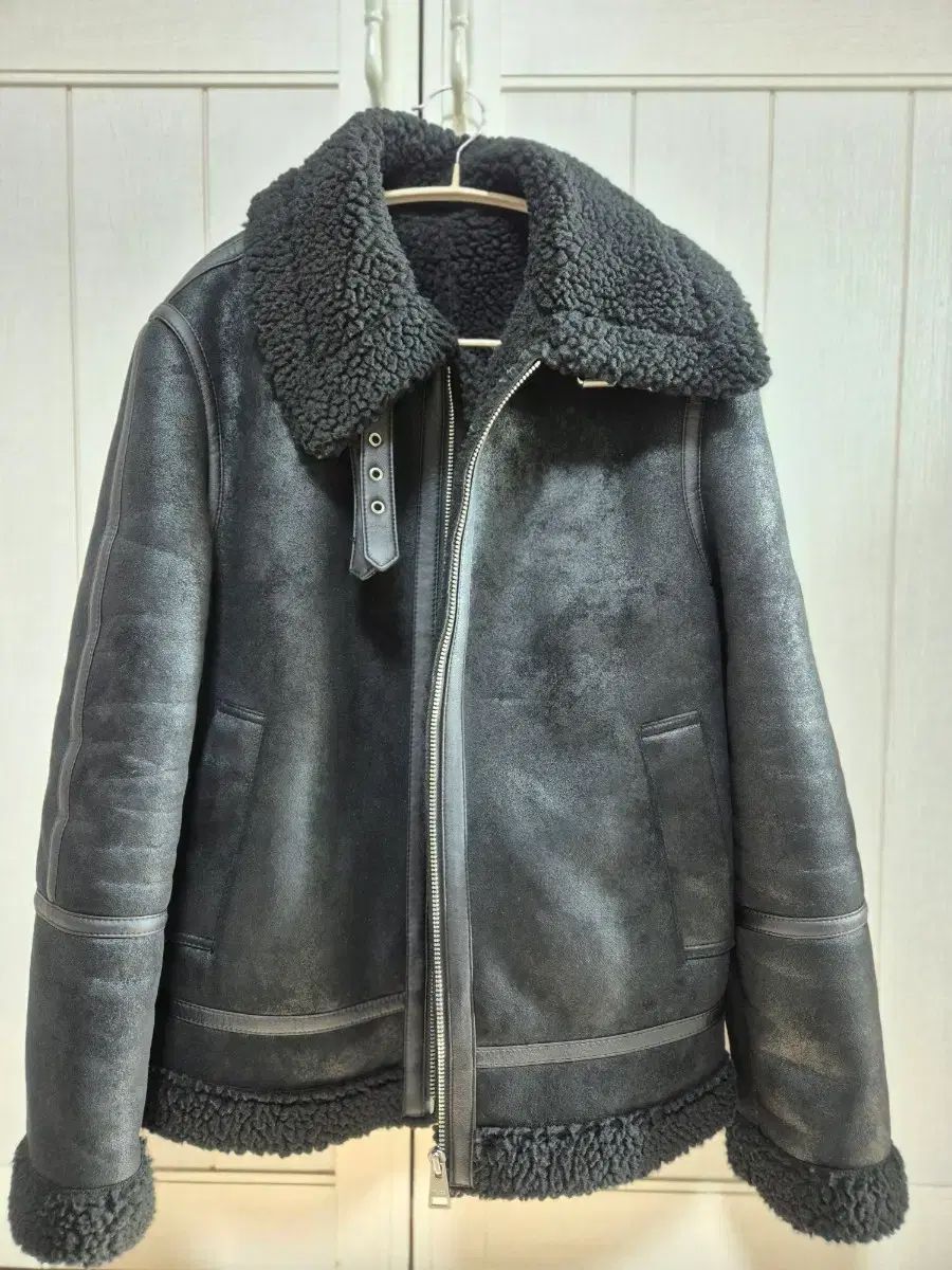 PLAC ブラック ムートン ジャケット シープ スキン ショート コート