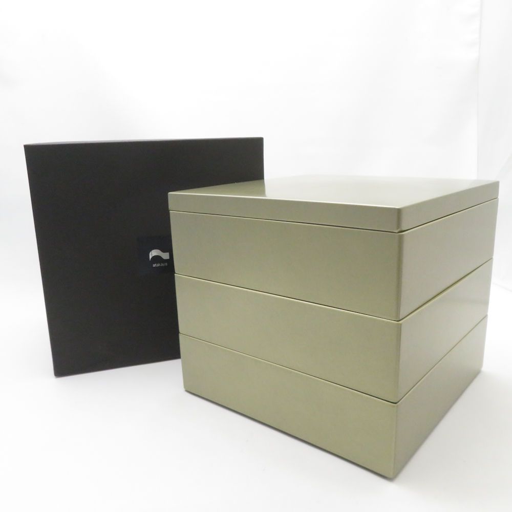 美品 atakaya あたかや 越前漆器 三段重箱 おせち 高級 SY13374T1