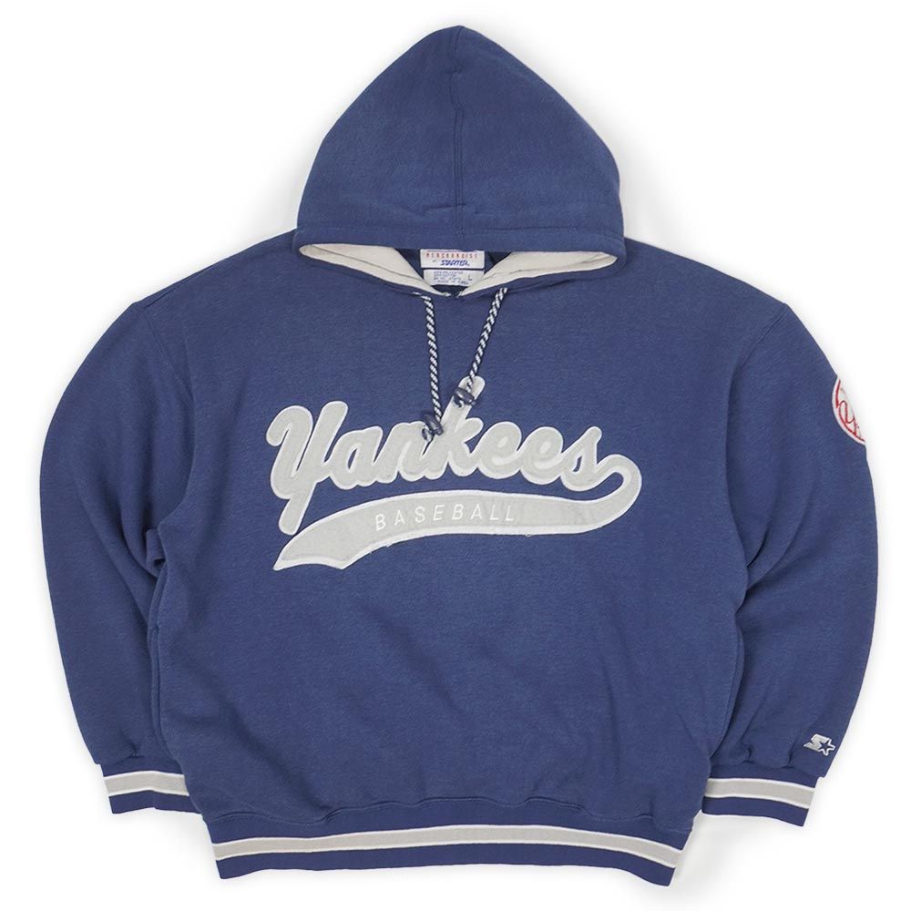STARTER 80s 希少 90s MLB ヤンキース パーカー フロッキープリント 美