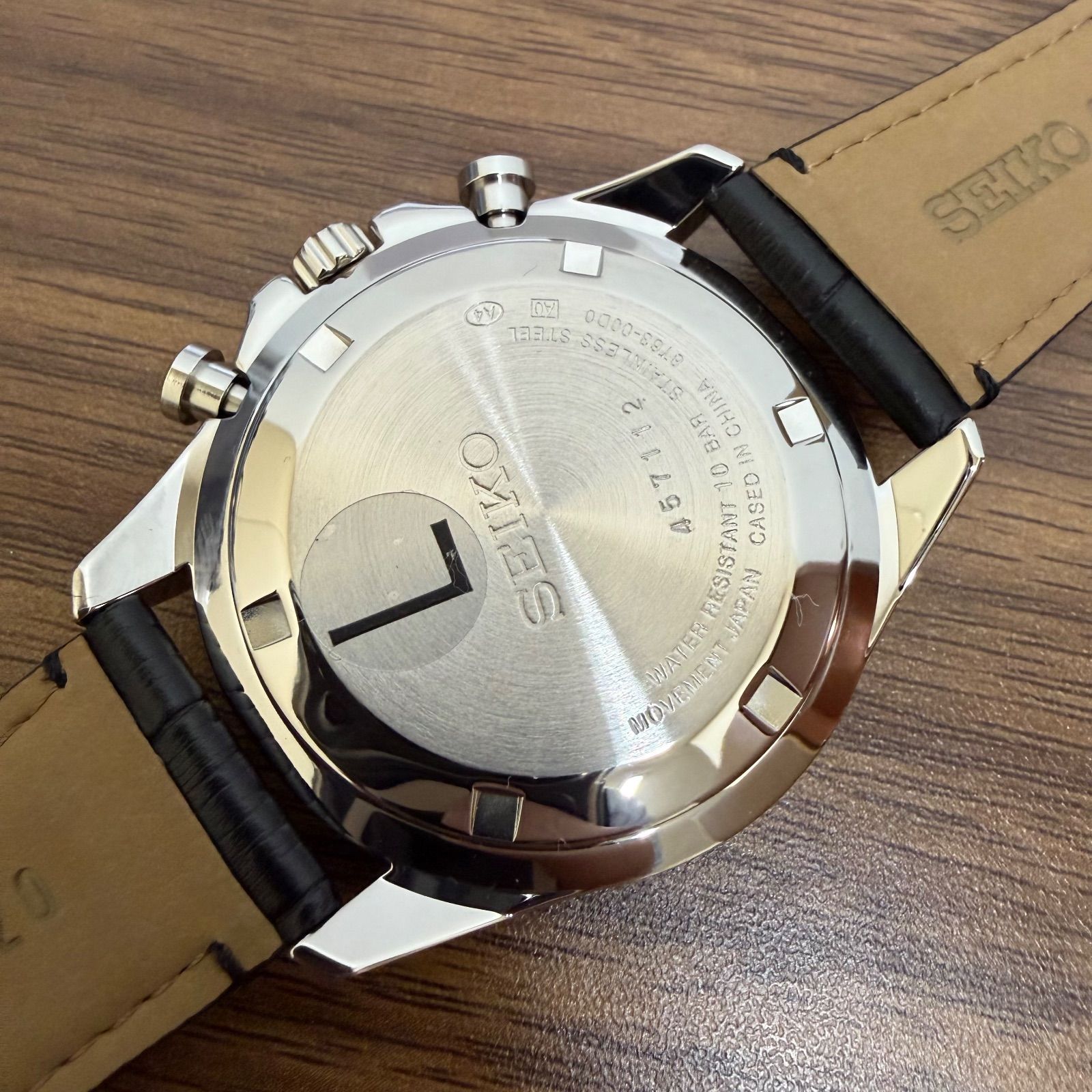 ◎【保管品】SEIKO セイコー セレクション 8T63-00D0 黒文字盤 クロノ 