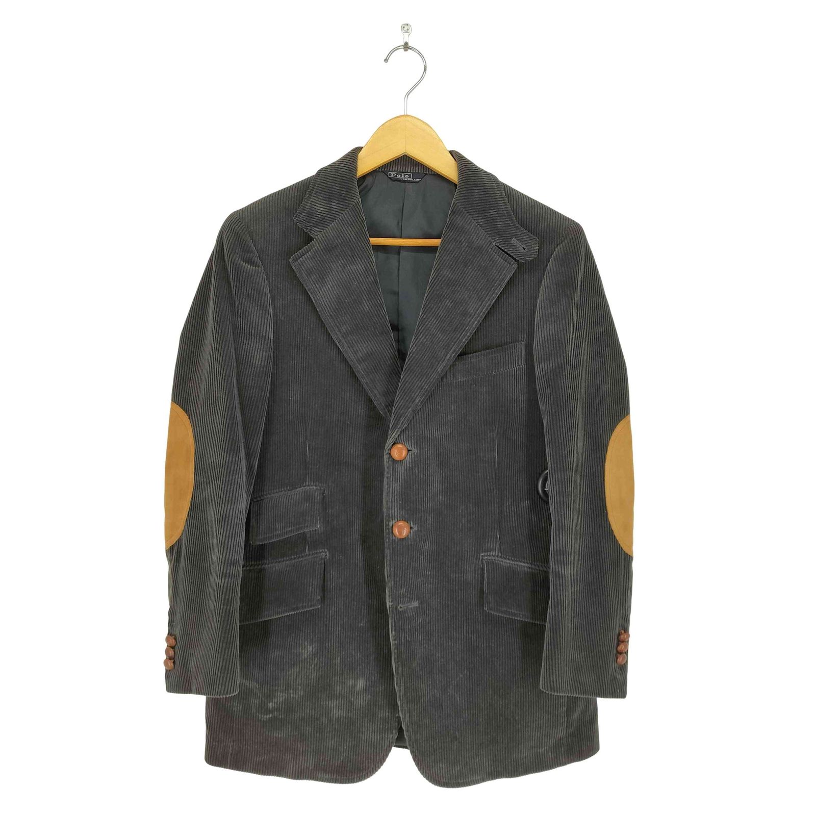 Polo by RALPH LAUREN(ポロバイラルフローレン) クルミボタン 太畝コーデュロイ エルボーパッチ 3ボタン テーラードジャケット メンズ 表記無 【中古】【ブランド古着バズストア】 ポロバイラルフローレン Polo by RALPH LAUREN クルミボタン 太畝