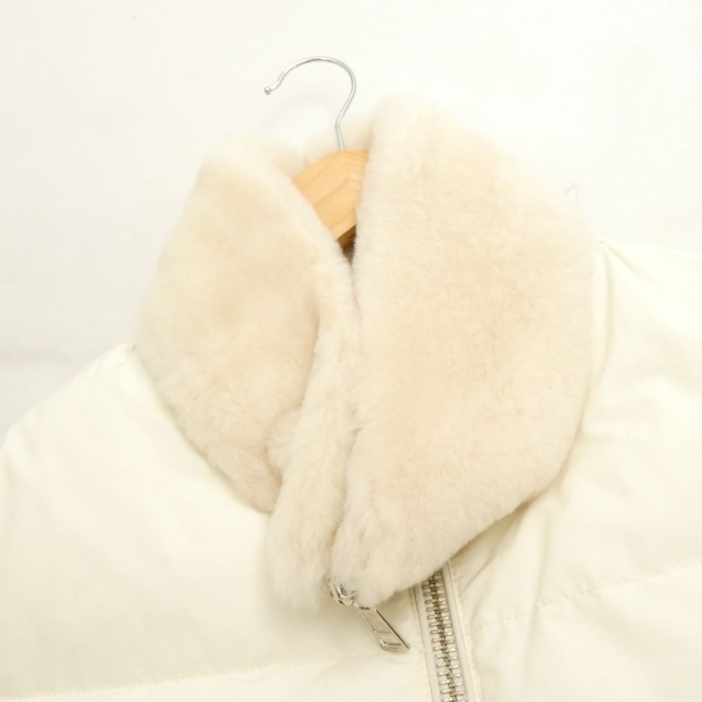 1piu1uguale3　ムートン　ジャケット　クリーム 美品 1PIU1UGUALE3 ウノピュウノウグァーレトレ RIB SLEEVE MOUTON