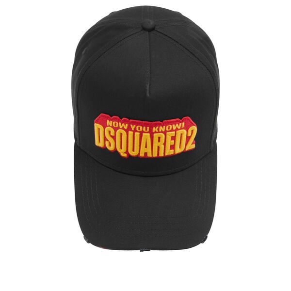  ディースクエアード メンズ アクセサリー 帽子 キャップ ロゴ Dsquared 2 3 D Logo Baseball Cap Black ブラック 帽子 ファッション小物