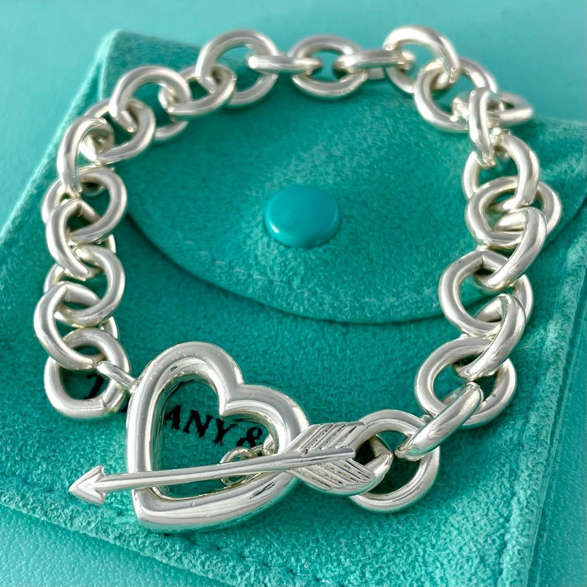 old Tiffany & Co. ハートトグルブレスレット オールドティファニー ハート アロー トグル ブレスレット P74fe
